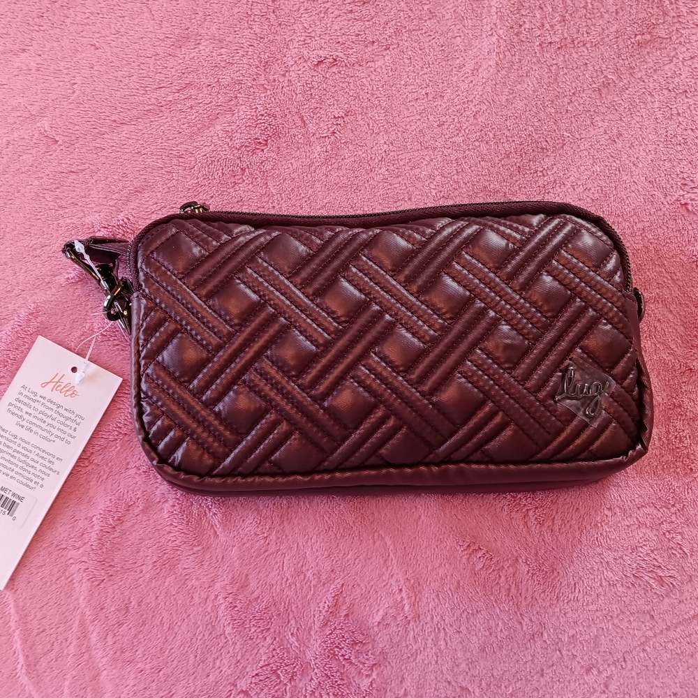 Lug Coupe XL Convertible Crossbody Bag in Metallic Wine